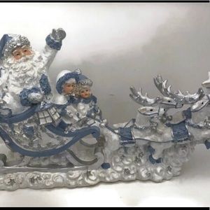 LINCOLNSHIRE Vintage Christmas Santa Reindeer Sleigh..Width:17”
